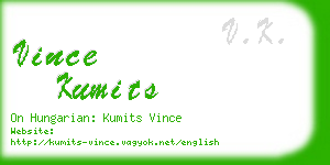 vince kumits business card